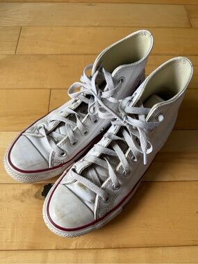 White Leather Converse Chuck Taylor All Star High-Top Sneakers